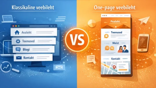 Klassikaline veebileht või one-page veebileht - kumb valida ettevõtte koduleheks?