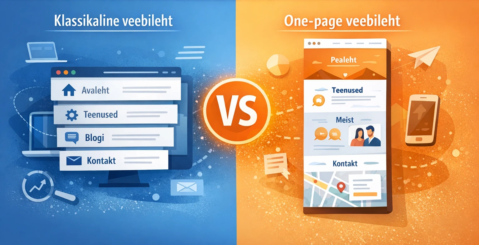 Klassikaline veebileht või one-page veebileht - kumb valida ettevõtte koduleheks?